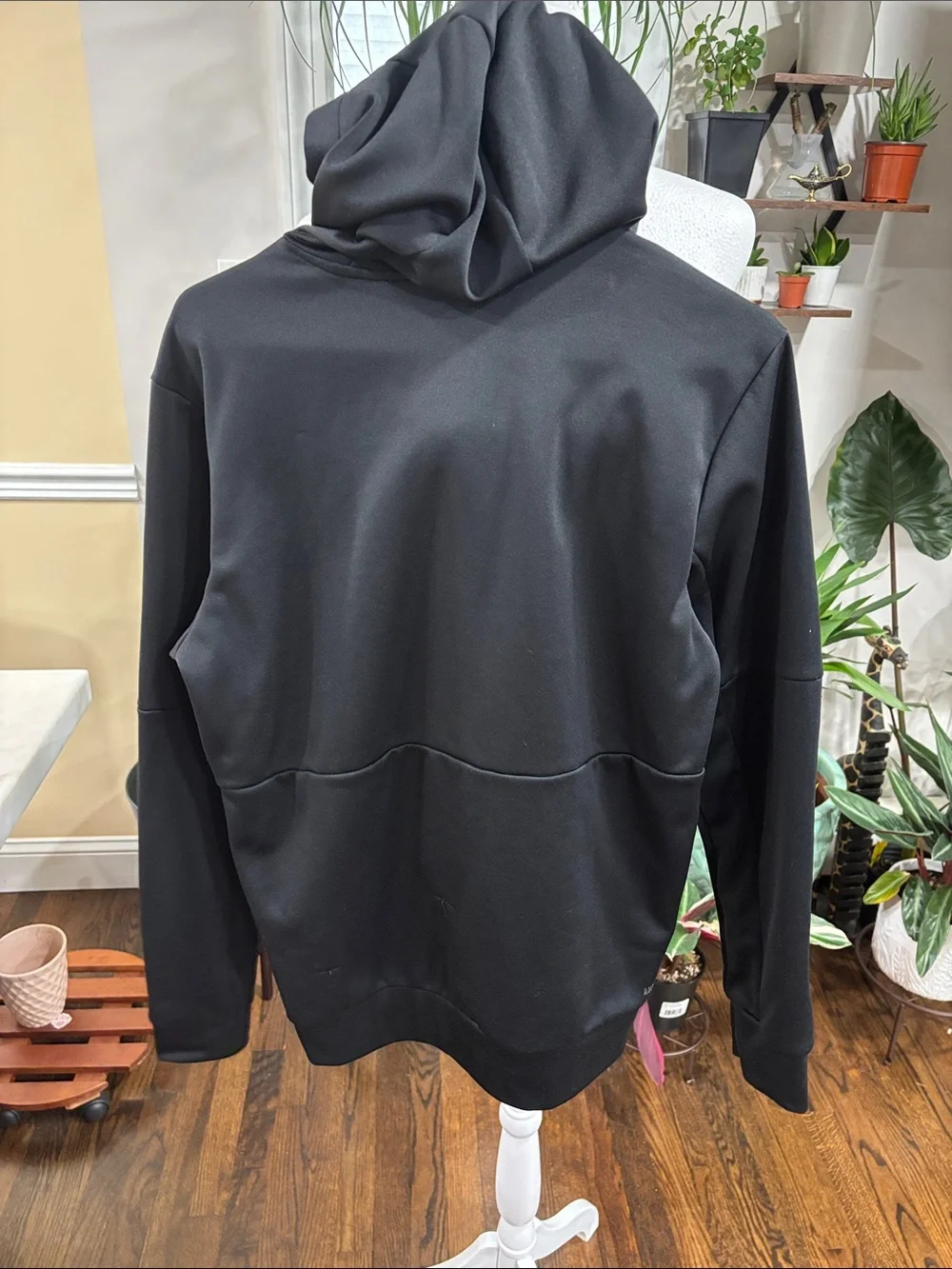 Adidas Black Crewneck Hoodie with Gray Logo size S